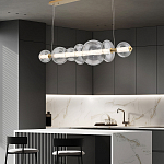 Подвесной светильник линейный с прозрачными стеклянными шарами разного диаметра Eurofase варинант исполнения - 16 | Loft Concept в Ижевске