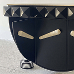 Дизайнерский комод полукруглый черный с 3-мя фактурным ящиками Occasion варинант исполнения - 3 | Loft Concept в Ижевске