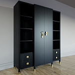 Большой шкаф с витриной Elsa Dreams Black варинант исполнения - 1 | Loft Concept в Ижевске