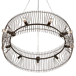 Люстра круглая из тонких прутьев Thin Bronze Rods варинант исполнения - 2 | Loft Concept в Ижевске