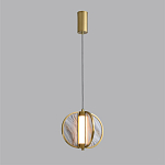 Подвесной светильник с круглым плафоном из искусственного алебастра в бронзовой оправе Marbella варинант исполнения - 4 | Loft Concept в Ижевске