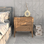 Тумба прикроватная из массива дуба с 2-мя ящиками Tasteful Furniture варинант исполнения - 2 | Loft Concept в Ижевске