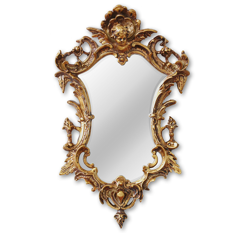 Зеркало настенное в ажурной раме золотого цвета с эффектом старины Classic Ornament Mirror Золотой в Ижевске | Loft Concept 