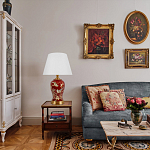 Настольная лампа бордовая с изображением птиц Slip Away варинант исполнения - 5 | Loft Concept в Ижевске