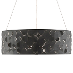 Люстра в форме цилиндра с чёрным фактурным абажуром Round Necklines варинант исполнения - 3 | Loft Concept в Ижевске