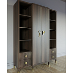 Большой шкаф с витриной Elsa Dreams Walnut варинант исполнения - 2 | Loft Concept в Ижевске