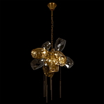 Люстра подвесная со стеклянными плафонами из дымчатого и золотистого с шестью вертикальными подвесками Gilded Mirage  варинант исполнения - 6 | Loft Concept в Ижевске