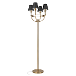 Торшер с металлическим основанием бронзового цвета с черными конусовидными абажурами Dignity варинант исполнения - 1 | Loft Concept в Ижевске