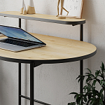 Стол письменный овальной формы с полкой LOUB WORKING TABLE BLACK OAK варинант исполнения - 6 | Loft Concept в Ижевске