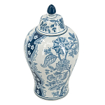 Ваза с крышкой и голубым цветочным рисунком на белом фоне Blue & White Ornament варинант исполнения - 1 | Loft Concept в Ижевске