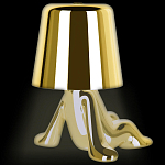 Настольная лампа фигурная золотого цвета с гладким абажуром Высота 17 см Sophia варинант исполнения - 7 | Loft Concept в Ижевске