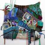 Панно гобелен яркие Пространство-Время TimeSpace Blue варинант исполнения - 1 | Loft Concept в Ижевске