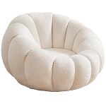 Круглое мягкое кресло с обивкой букле Harrett Boucle Armchair варинант исполнения - 1 | Loft Concept в Ижевске