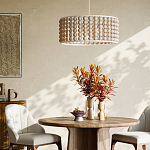 Люстра в форме цилиндра с вставками из деревянных бусин Wooden Beads варинант исполнения - 5 | Loft Concept в Ижевске