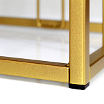 Пуф квадратный голубой велюр на золотом металлическом основании Celeste Blue варинант исполнения - 3 | Loft Concept в Ижевске