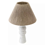 Настольная лампа с плетеным абажуром и белым мраморным основанием Simplicity and Nobility варинант исполнения - 1 | Loft Concept в Ижевске