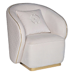 Кресло велюровое оттенка слоновой кости с простроченной спинкой Perfect Comfort варинант исполнения - 1 | Loft Concept в Ижевске