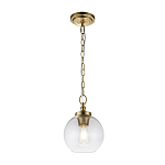 Подвесной светильник латунного цвета с прозрачным стеклянным плафоном Feiss варинант исполнения - 7 | Loft Concept в Ижевске