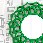 Зеркало круглое в ажурной зеленой раме Green Floral Pattern варинант исполнения - 1 | Loft Concept в Ижевске