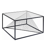 Журнальный стол черный с столешницей из прозрачного закаленного стекла Dynamics варинант исполнения - 1 | Loft Concept в Ижевске