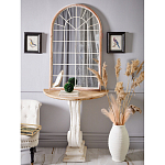 Зеркало-окно настенное в венецианском стиле с деревянной рамой бежевого цвета Venetian Smooth варинант исполнения - 4 | Loft Concept в Ижевске