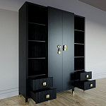 Большой шкаф с витриной Elsa Dreams Black варинант исполнения - 2 | Loft Concept в Ижевске