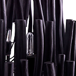 Люстра черная с несколькими ярусами деревянных палочек Bright Wooden Chandelier варинант исполнения - 10 | Loft Concept в Ижевске