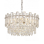 Круглая люстра с хрустальными подвесками на серебряном каркасе Gorgeous Crystal Light варинант исполнения - 9 | Loft Concept в Ижевске
