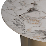 Стол журнальный круглый керамогранит белый Keramos варинант исполнения - 3 | Loft Concept в Ижевске