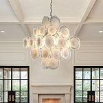 Люстра  с каскадом из круглых декоративных элементов  White Clear Glass Chandelier варинант исполнения - 4 | Loft Concept в Ижевске