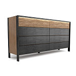 Комод 8 ящиков с подсветкой на рельефном фасаде Warm Industrial варинант исполнения - 7 | Loft Concept в Ижевске