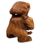 Статуэтка из дерева суар в виде обезьяны с детёнышем Mama Monkey варинант исполнения - 2 | Loft Concept в Ижевске