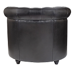Кресло кожаное с мягкими подлокотниками на 4-х деревянных ножках Logan Leather Armchair black варинант исполнения - 3 | Loft Concept в Ижевске