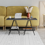 Стол журнальный с прямоугольной столешницей и полкой цвета антрацит ESSEL ANTHRACITE варинант исполнения - 1 | Loft Concept в Ижевске