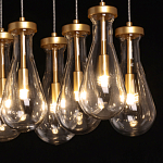 Люстра с 9-ю прозрачными стеклянными плафонами в форме капли Lucid Rain  варинант исполнения - 5 | Loft Concept в Ижевске