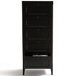 Комод узкий с 5-ю ящиками черный Silva Black Chest of Drawers варинант исполнения - 5 | Loft Concept в Ижевске