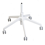 Стул с мягкой синей обивкой из велюра и подъемно-поворотным механизмом на белых колесиках Harper Blue and White варинант исполнения - 4 | Loft Concept в Ижевске