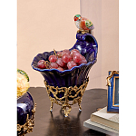 Чаша темно-синего цвета из фарфора с разноцветной птичкой Eden Garden porcelain and bronze варинант исполнения - 6 | Loft Concept в Ижевске