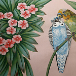 Обои ручная роспись Amazonia Florence Pink dyed silk варинант исполнения - 6 | Loft Concept в Ижевске