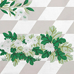 Обои ручная роспись Tiled Meadow Original colourway on Lilac Hint slub silk варинант исполнения - 1 | Loft Concept в Ижевске