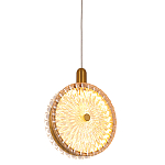 Подвесной светильник с плафоном из рельефного стекла Peony Glass Bronze  варинант исполнения - 1 | Loft Concept в Ижевске