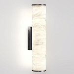 Бра с цилиндрическим плафоном из белого алебастра на прямоугольном основании Темная Латунь Cryptocrystalline Stone варинант исполнения - 1 | Loft Concept в Ижевске