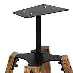 Барный стул со спинкой и металлической подставкой на 4-х деревянных ножках Бежевый Велюр Vendramin Chair варинант исполнения - 7 | Loft Concept в Ижевске