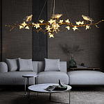 Люстра в виде золотой ветки с цветами и птичками Marvelous Garden варинант исполнения - 3 | Loft Concept в Ижевске