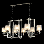 Люстра прямоугольной формы с 8-ю цилиндрическими плафонами из стекла Laurent варинант исполнения - 7 | Loft Concept в Ижевске