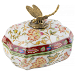 Фарфоровая шкатулка с бронзовой стрекозой Eden Garden варинант исполнения - 1 | Loft Concept в Ижевске