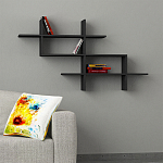 Полка фигурная подвесная цвета антрацит HALIC BOOKCASE ANTHRACITE варинант исполнения - 1 | Loft Concept в Ижевске