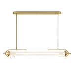 Подвесной светильник линейный золотого цвета с длинной цилиндрической стеклянной трубкой Eurofase варинант исполнения - 3 | Loft Concept в Ижевске