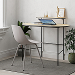 Стол письменный овальной формы с полкой LOUB WORKING TABLE BLACK OAK варинант исполнения - 3 | Loft Concept в Ижевске