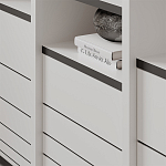 Стеллаж прямой ассиметричный с полками и 4-мя дверцами ARYA BOOKCASE WHITE варинант исполнения - 6 | Loft Concept в Ижевске